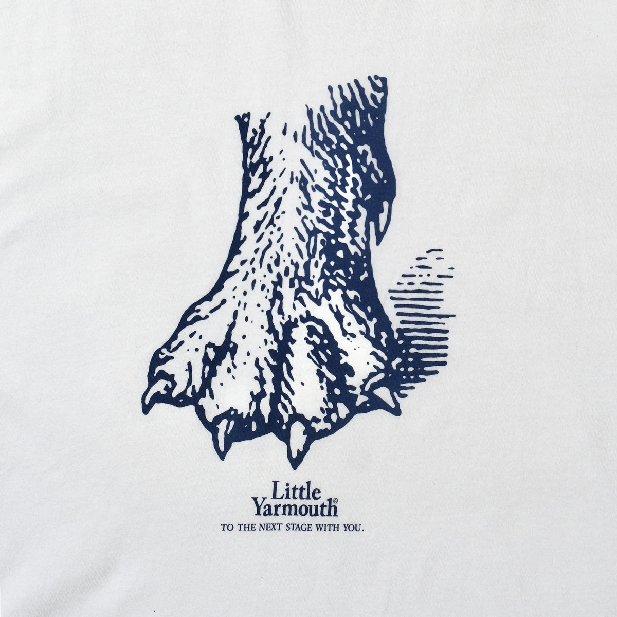 Little Yarmouth Dog Foot T-Shirt — WHITE, graphic detail