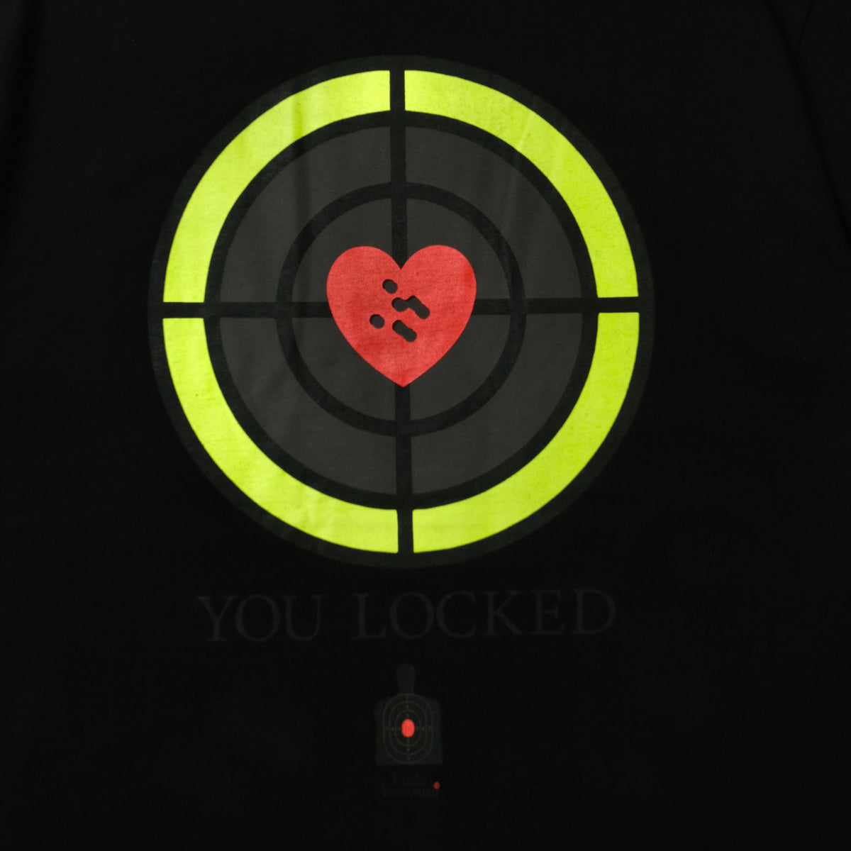 Little Yarmouth Steals Heart T-Shirt — BLACK, graphic detail